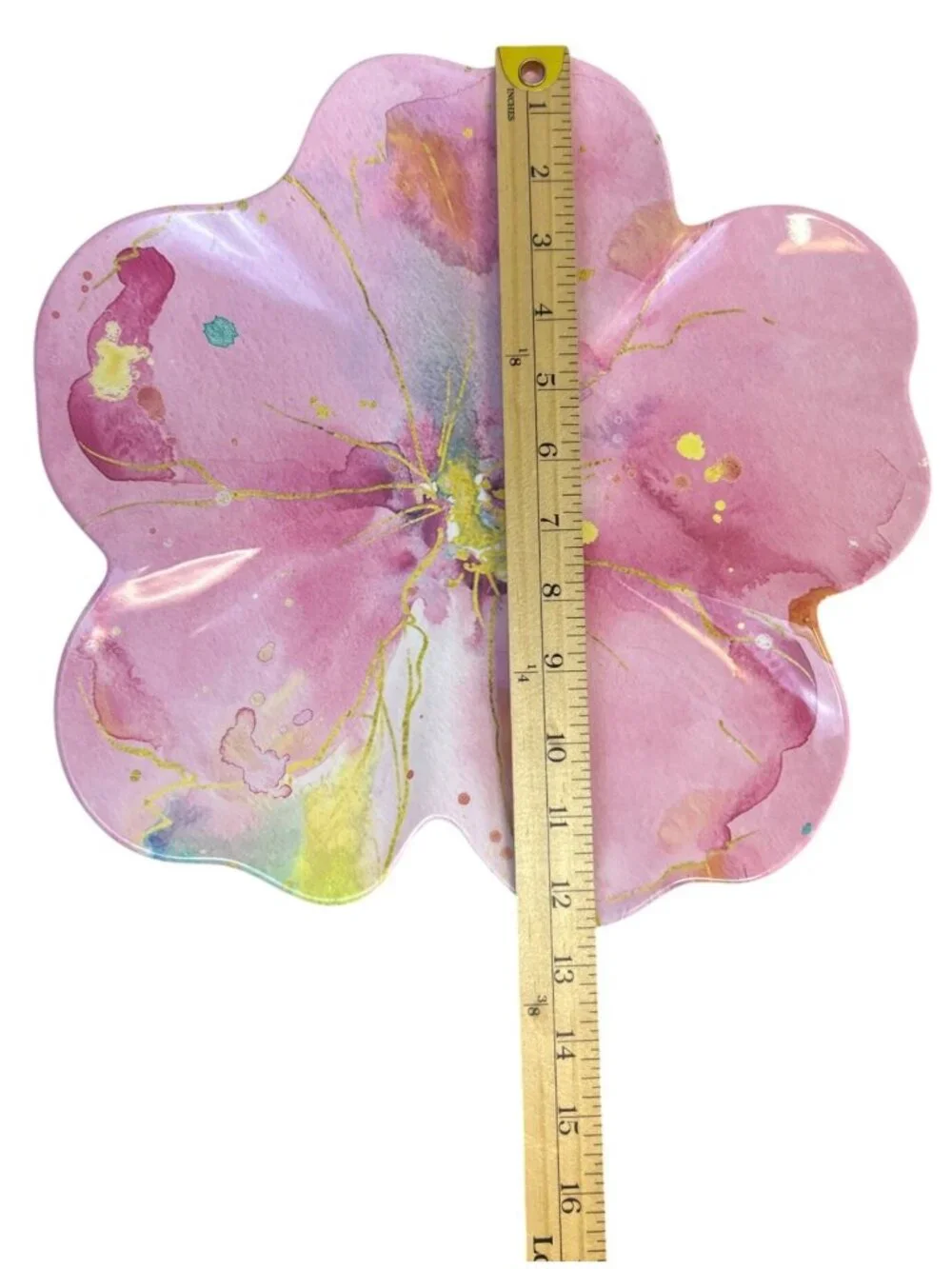 Set of 5 Pink Hibiscus Flower Shaped Melamine Dinner Plates 13
